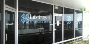 Hastings Street medical & dental office window graphics