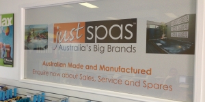 Just Spas Shopfront Signage