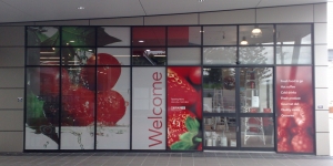 One way window graphics on a supermarket in Redcliff